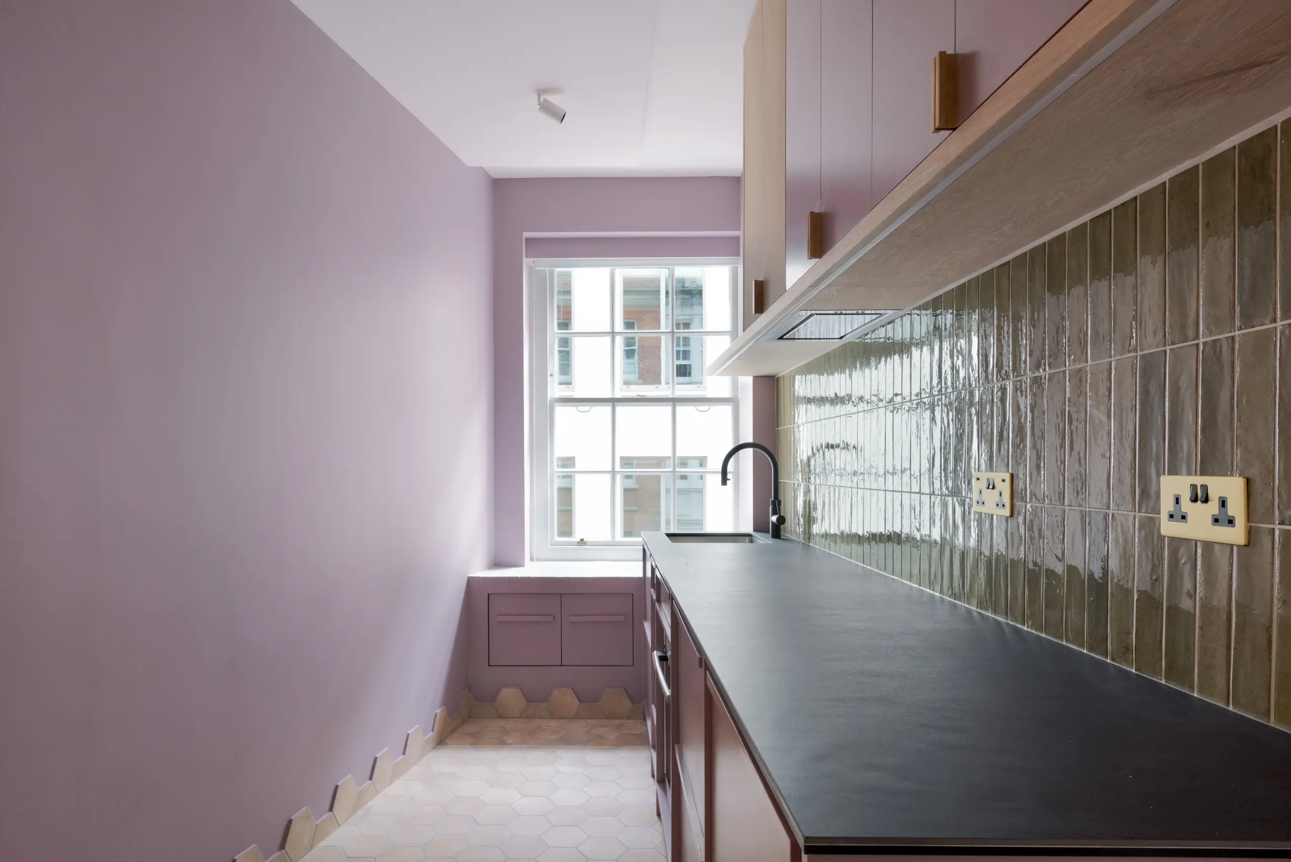 Flat with the Angled Lilac Wall