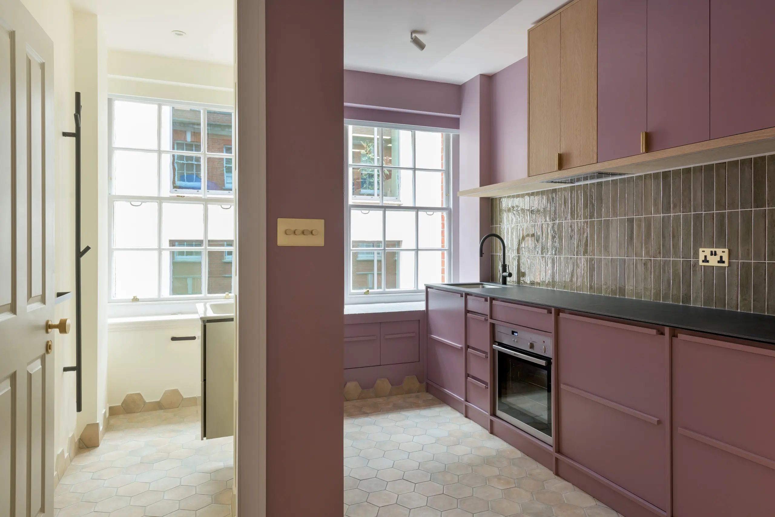 Flat with the Angled Lilac Wall