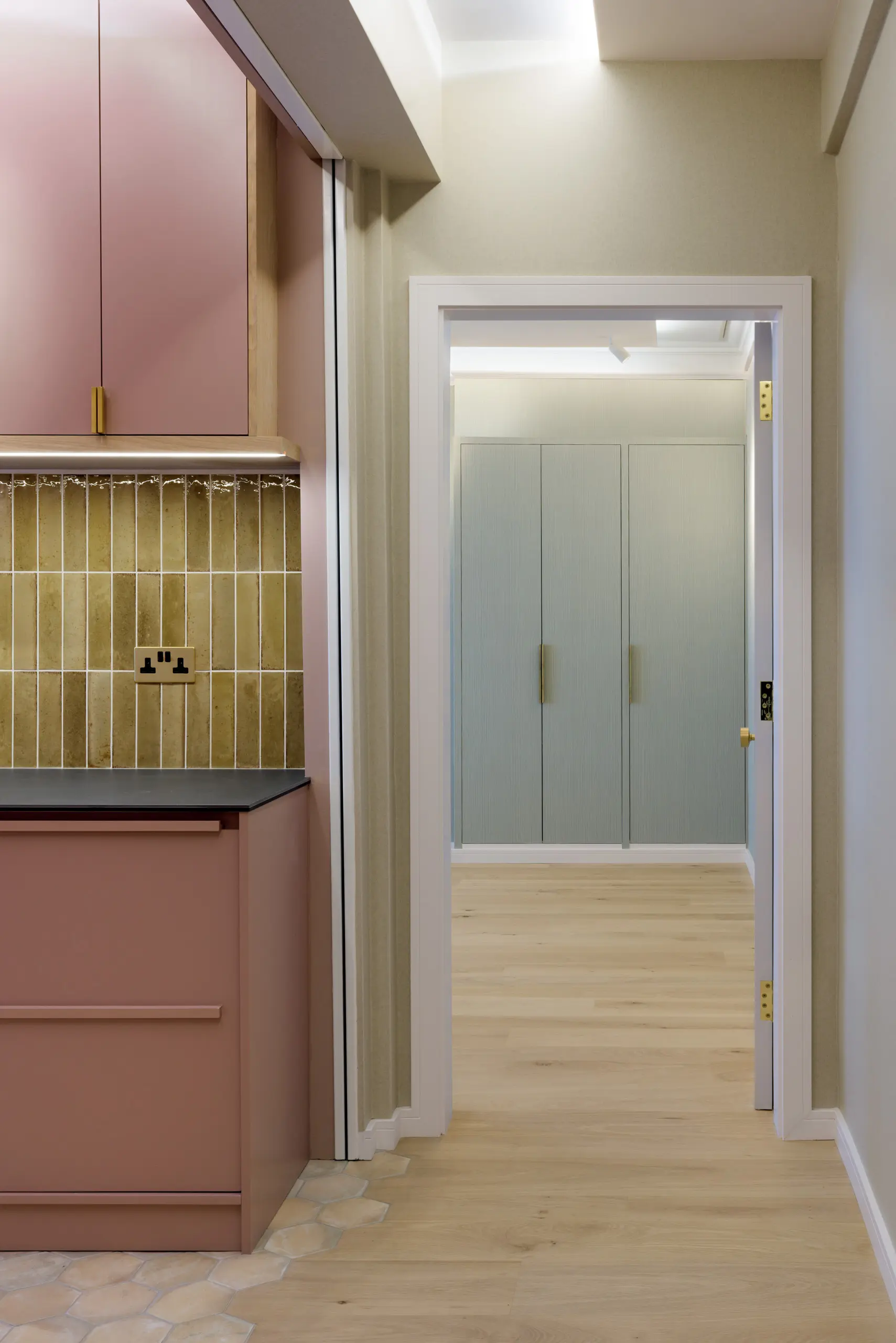 Flat with the Angled Lilac Wall