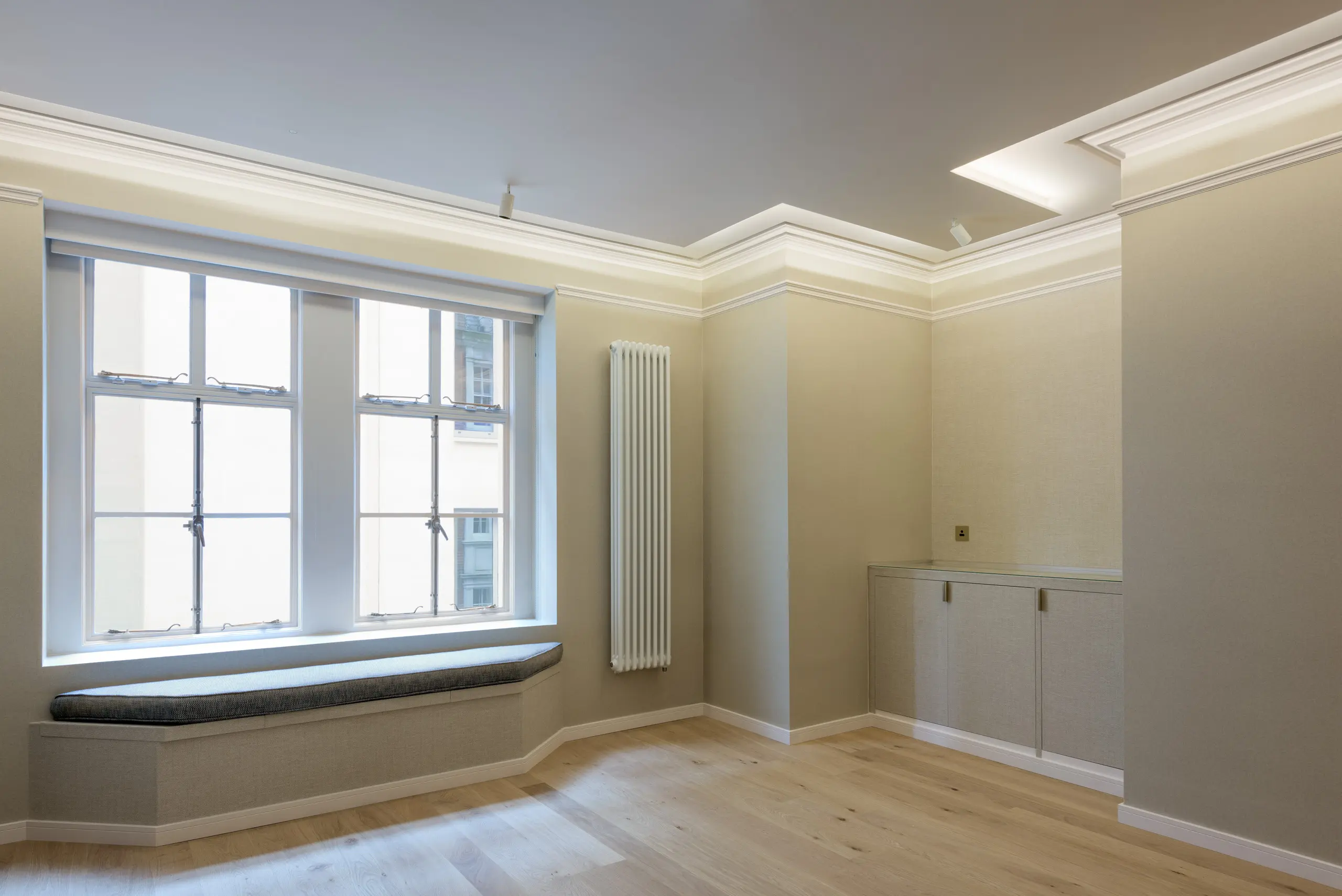 Flat with the Angled Lilac Wall