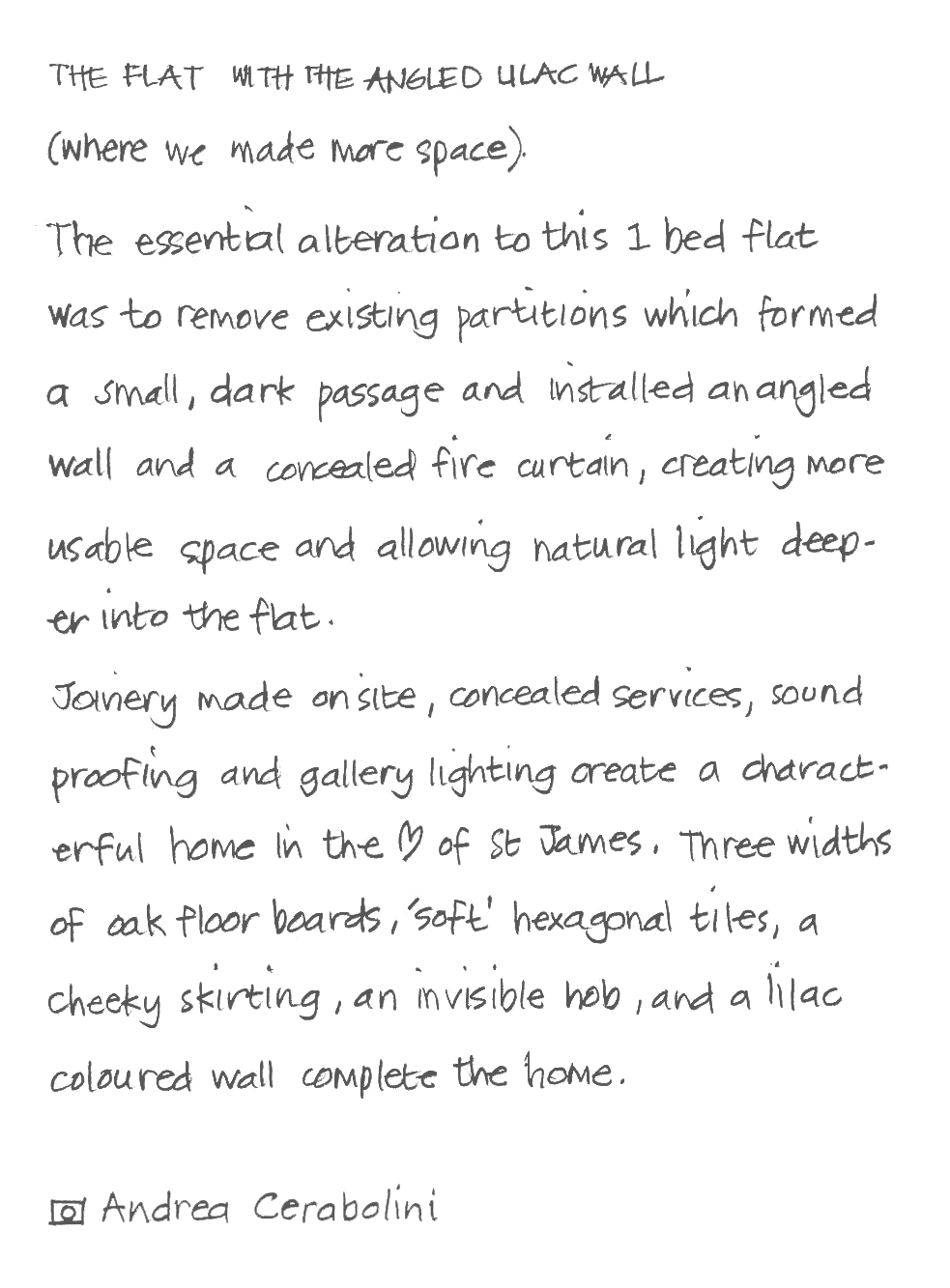 Text describing architectural project